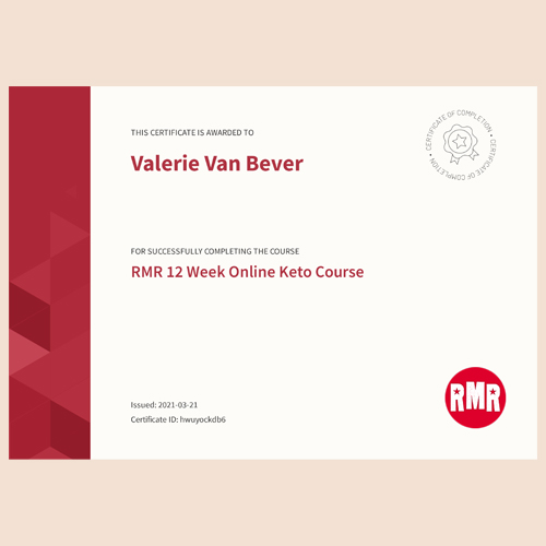Keto coach - diploma Valerie Van Bever